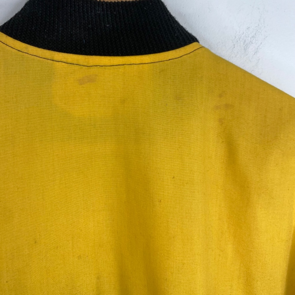 VTG Yamaha Jacket M 70s Unlined Yellow Motocross Moto Racing Medal Patch Pocket - Picture 8 of 14